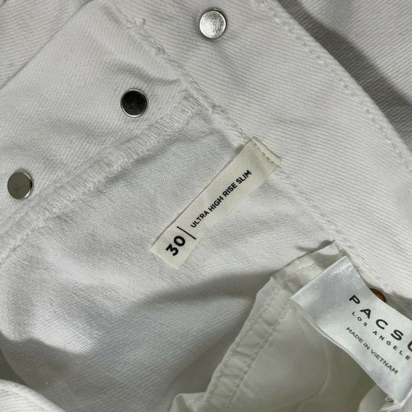 Pacsun Women Ultra High Rise Slim Jeans Size 30 White Distressed - Picture 10 of 11